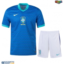 Otroški Nogometni dresi Brazilija Gostujoči Copa America 2024 Kratek Rokav (+ Kratke hlače)